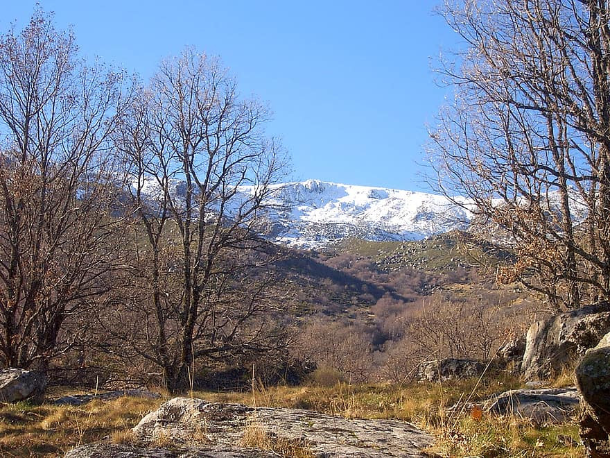 Landscape snow nature winter mountain mountain landscape spain salamanca calendar