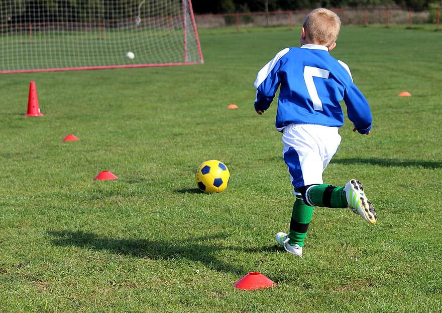 Football children prep course run ball game sport footballer
